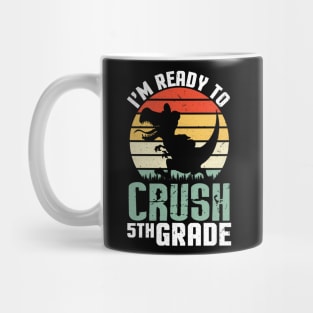 Dinosaur Student Back To School I'm Ready To Crush 5th Grade Mug